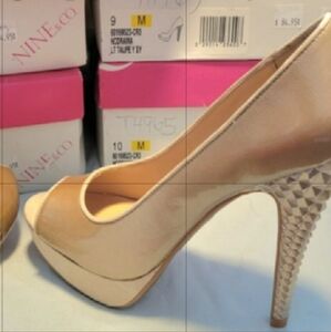 Nine Gold Embellished Heels